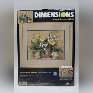 Dimensions 39022 Garden Gathering No Count Cross Stitch Barbara Mock NIP